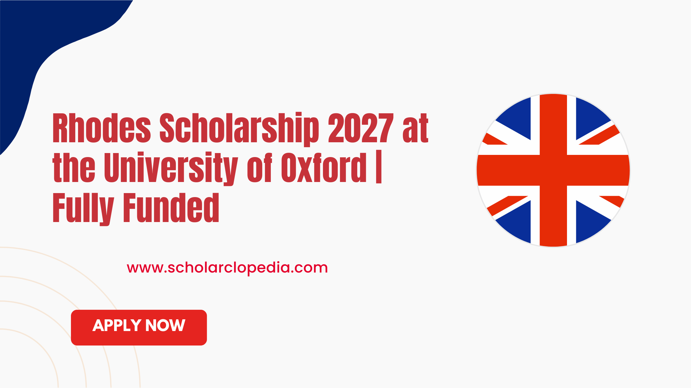 Rhodes Scholarship 2027 at the University of Oxford